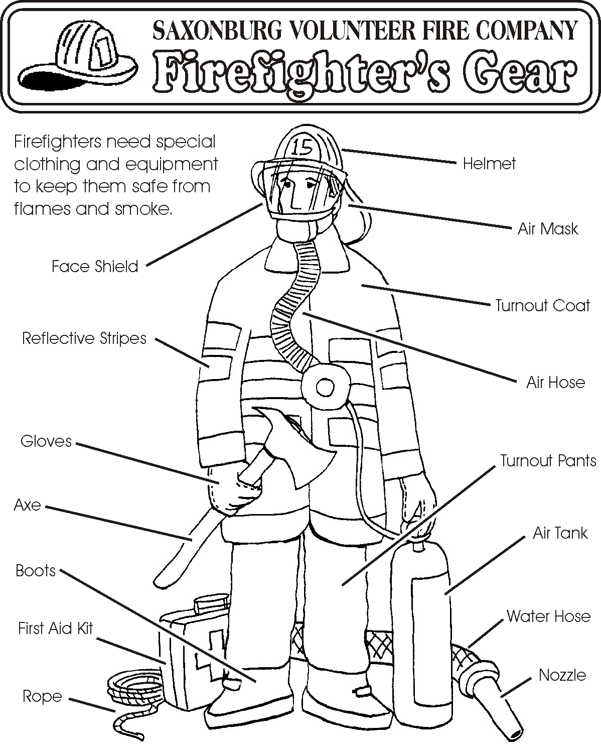 safety equipment coloring pages - photo #36